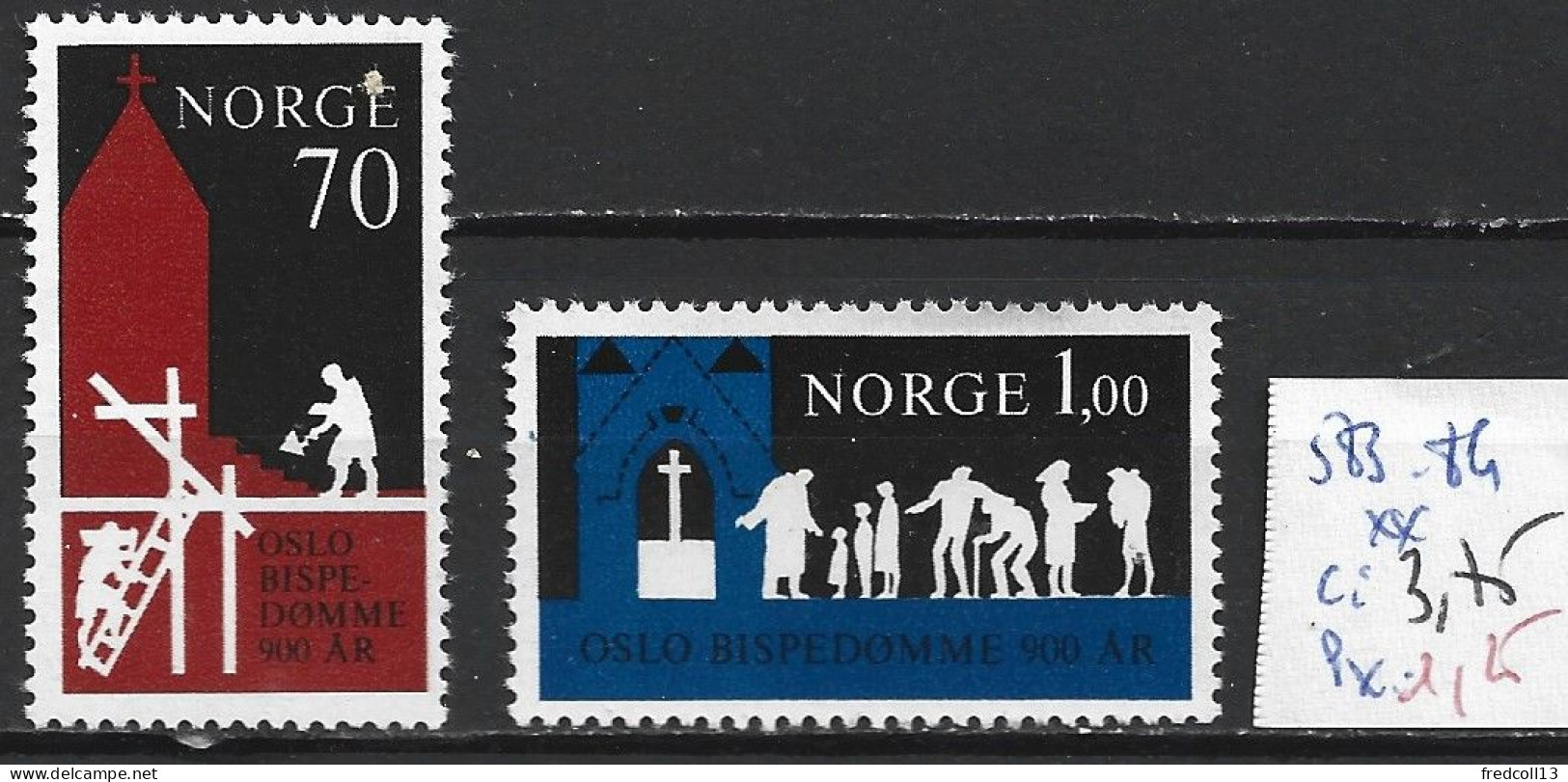 NORVEGE 583-84 ** Côte 3.75 € - Neufs