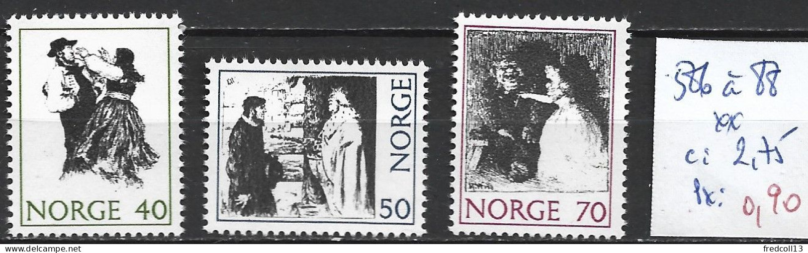 NORVEGE 586 à 88 ** Côte 2.75 € - Neufs