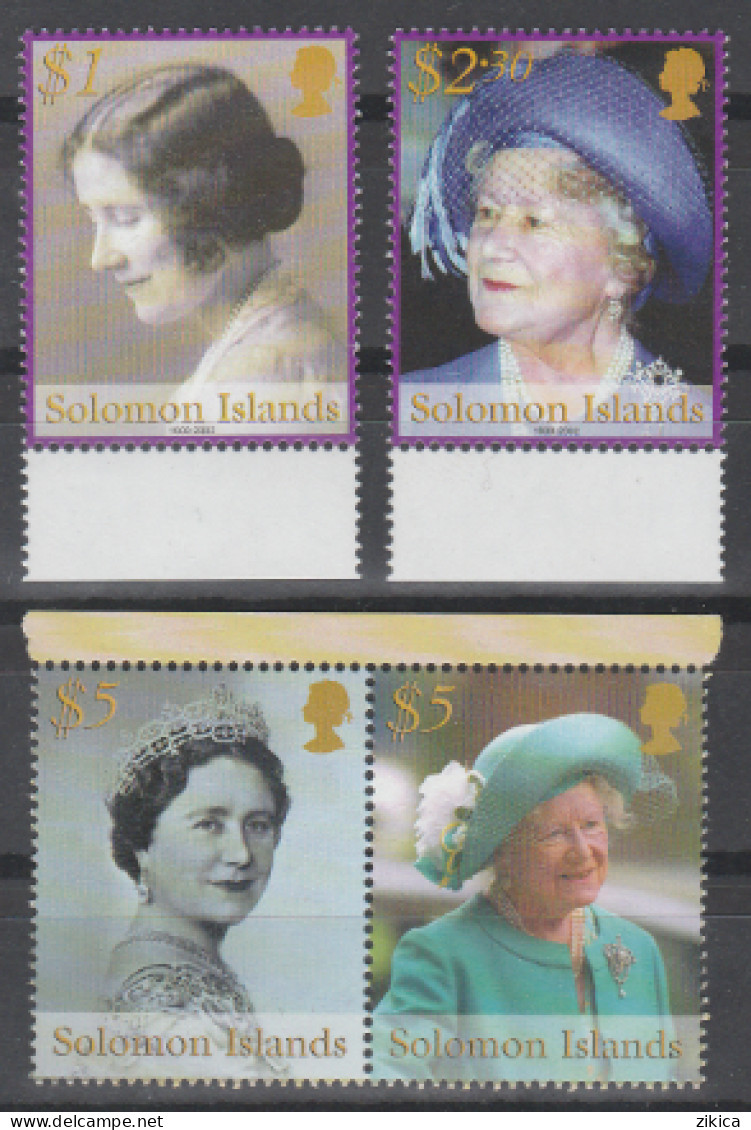 Solomon Islands - 2002 Death Of Queen Elizabeth The Queen Mother, 1900-2002.Block Stamps And Stamps MNH** - Islas Salomón (1978-...)