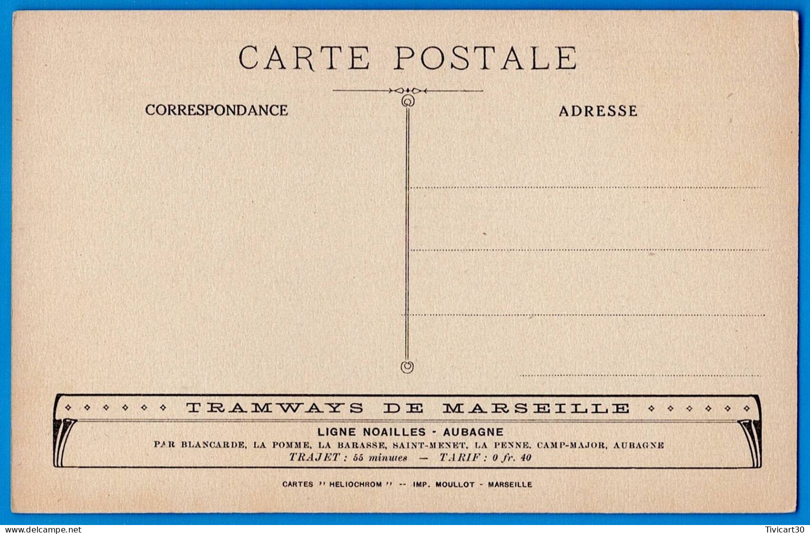 CPA BOUCHES-DU-RHONE (13) - TRAMWAYS DE MARSEILLE - LIGNE NOAILLES - AUBAGNE - Non Classés