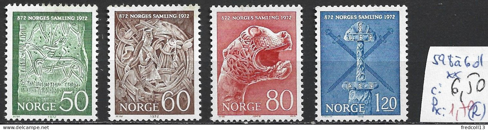 NORVEGE 598 à 601 ** Côte 6.50 € ( Rouille Au Dos ) - Neufs