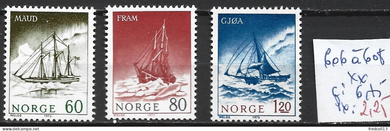 NORVEGE 606 à 608 ** Côte 6.75 € - Neufs