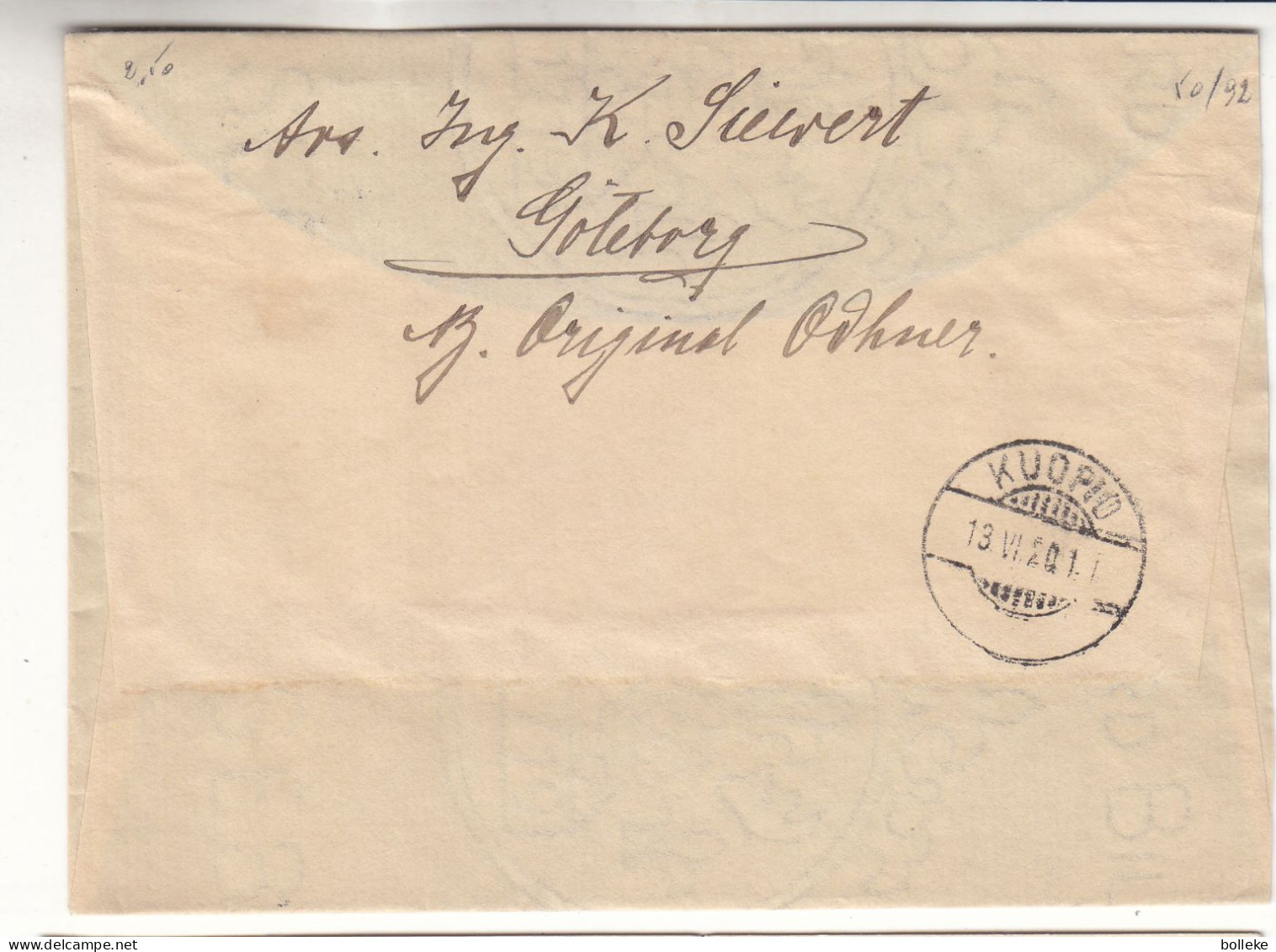 Suède - Lettre Recom De 1920 - Oblit Göteborg - Exp Vers Kuopio - - Briefe U. Dokumente