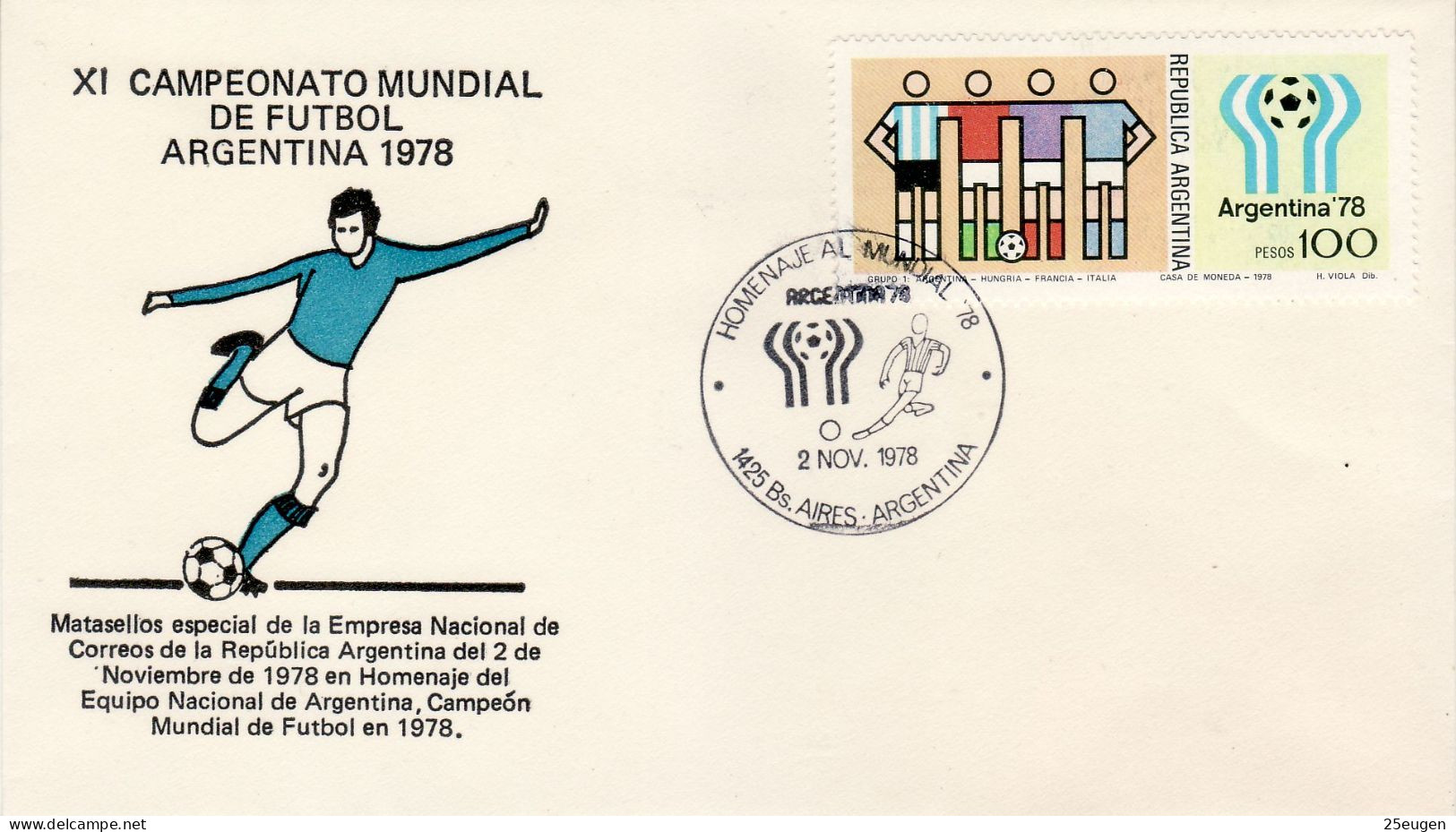 ARGENTINA 1978 COMMEMORATIVE COVER - 1978 – Argentine