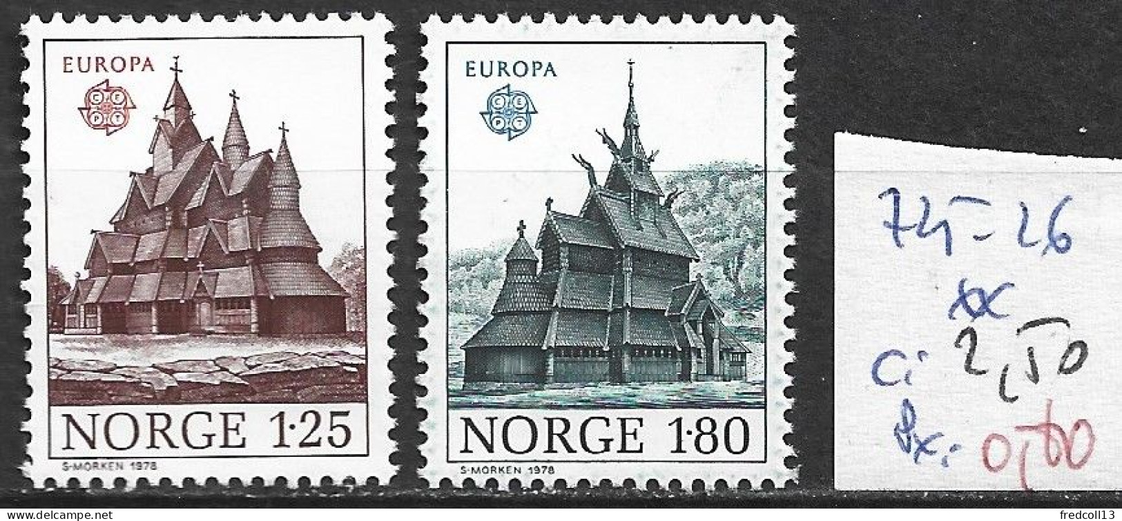 NORVEGE 725-26 ** Côte 2.50 € - Unused Stamps