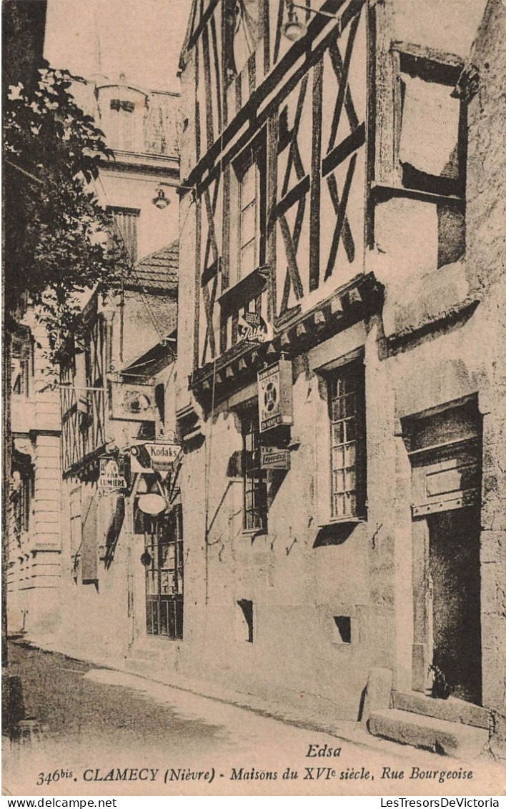 FRANCE - Clamecy (Nièvre) - Vue Panoramique Sur La Maisons Du XVIe Siècle - Rue Bourgeoise - Carte Postale Ancienne - Clamecy