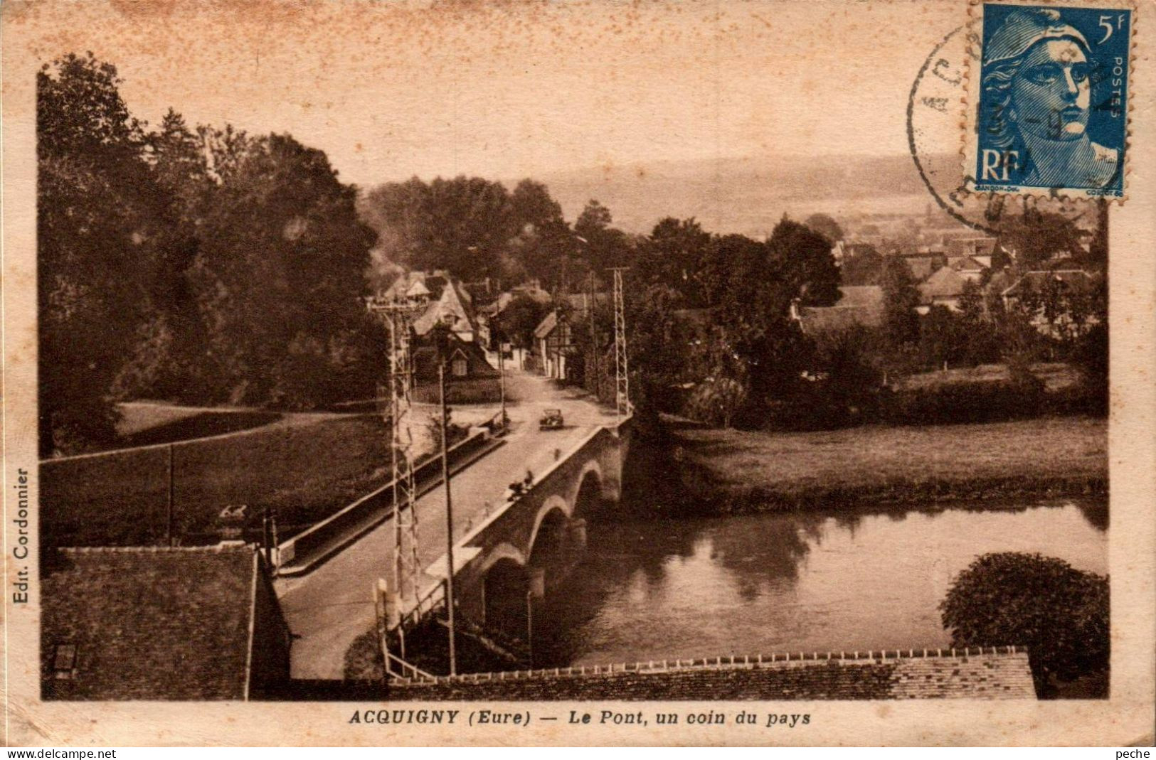 N°11514 -cpa Acquigny -le Pont , Un Coin Du Pays- - Acquigny