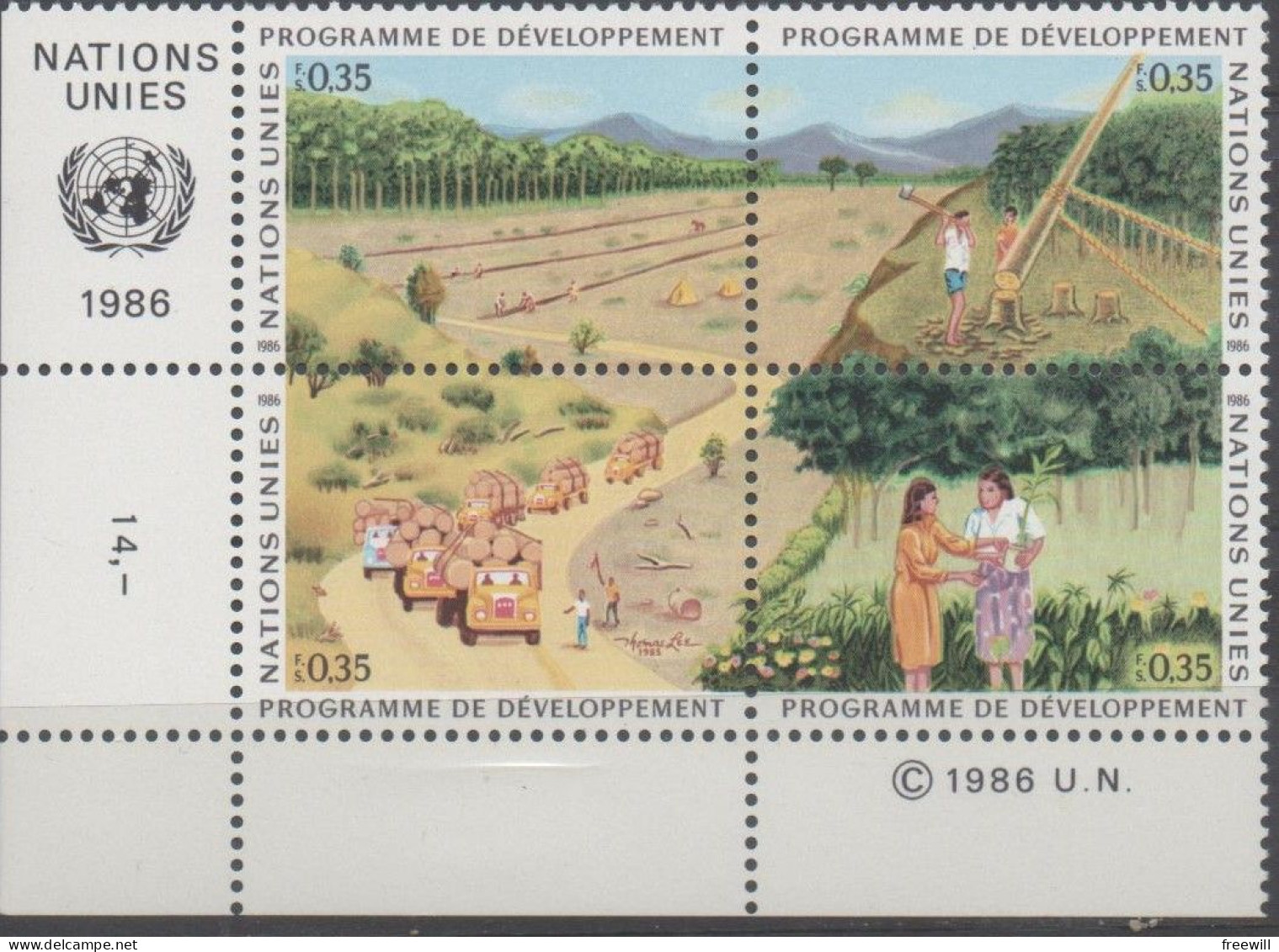 Nations Unies , United Nations Programme De Développement XXX 1986 - Unused Stamps
