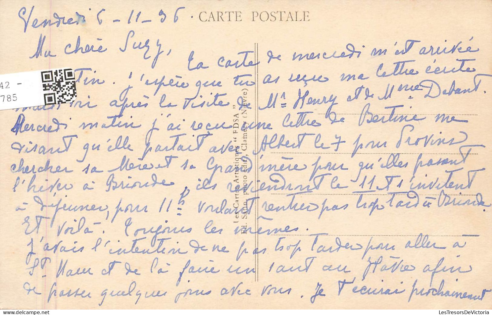 FRANCE - Clamecy (Nièvre) - Vue Générale De L'avenue De La Gare - EDSA - Carte Postale Ancienne - Clamecy