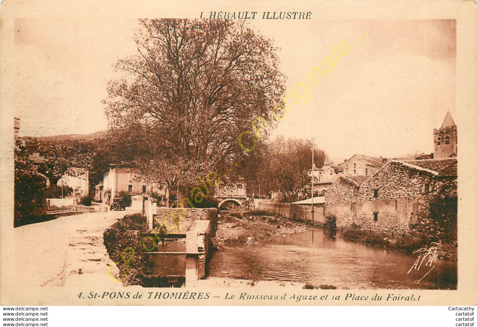 34.  SAINT PONS DE THOMIERES . Le Ruisseau D'Aguze Et La Place Du Foiralet . - Saint-Pons-de-Thomières