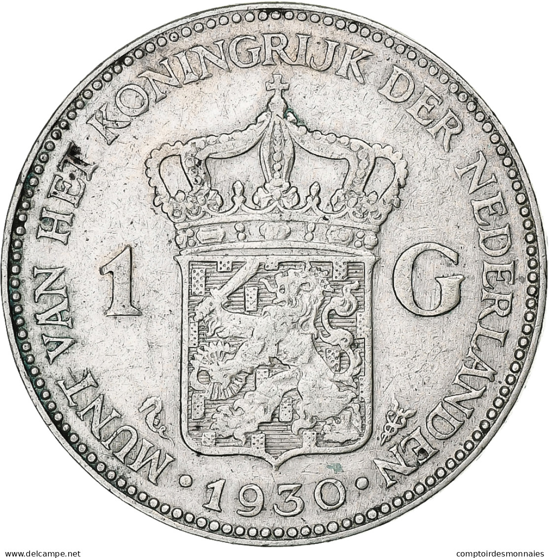 Monnaie, Pays-Bas, Wilhelmina I, Gulden, 1930, TB+, Argent, KM:161.1 - 1 Florín Holandés (Gulden)