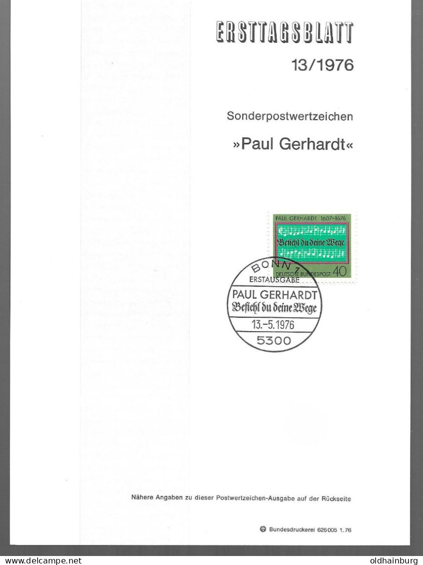 0543t: BRD- ETB 1976, Carl Sonnenschein, Evangelisch- Lutherischer Theologe - Théologiens