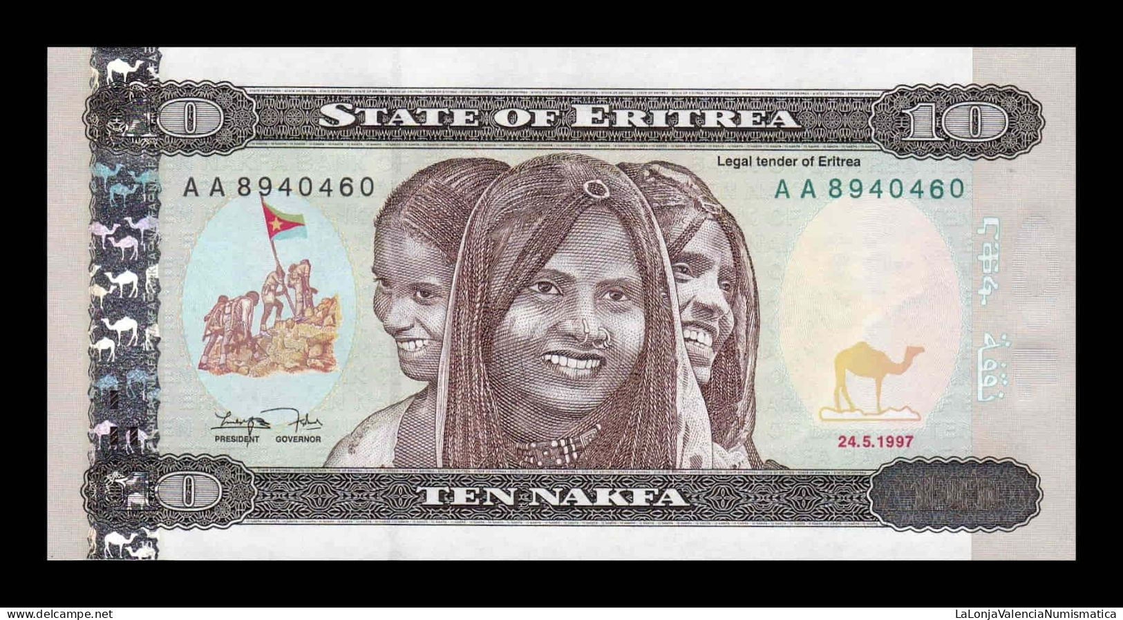 Eritrea 10 Nakfa 1997 Pick 3 Serie AA Sc Unc - Erythrée