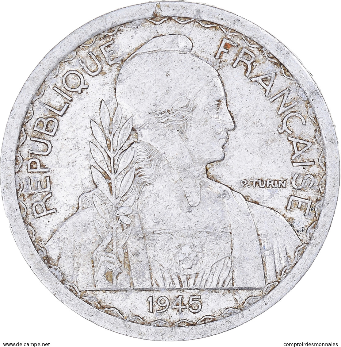 Monnaie, Indochine Française, 10 Cents, 1945 - Andere & Zonder Classificatie
