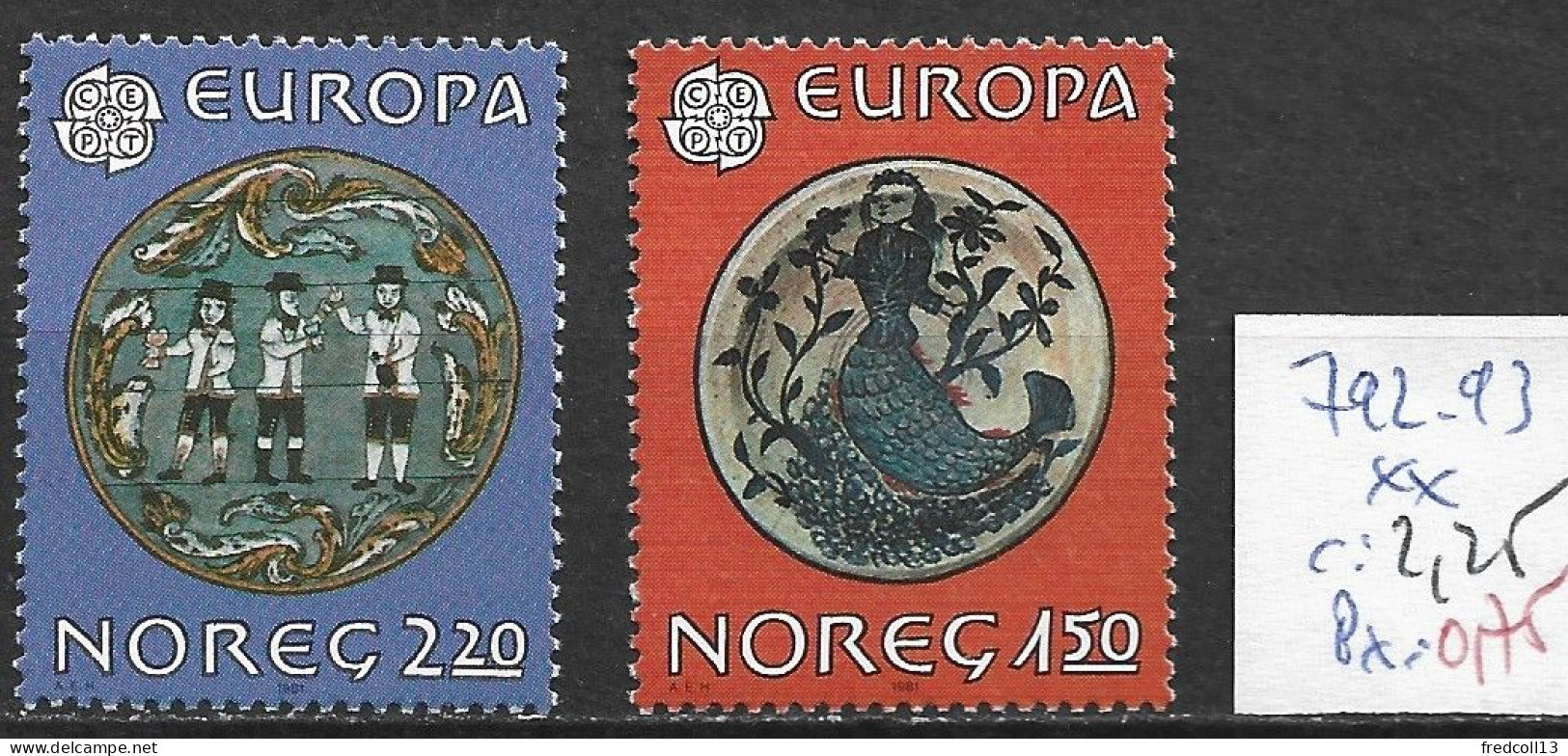 NORVEGE 792-93 ** Côte 2.25 € - Neufs