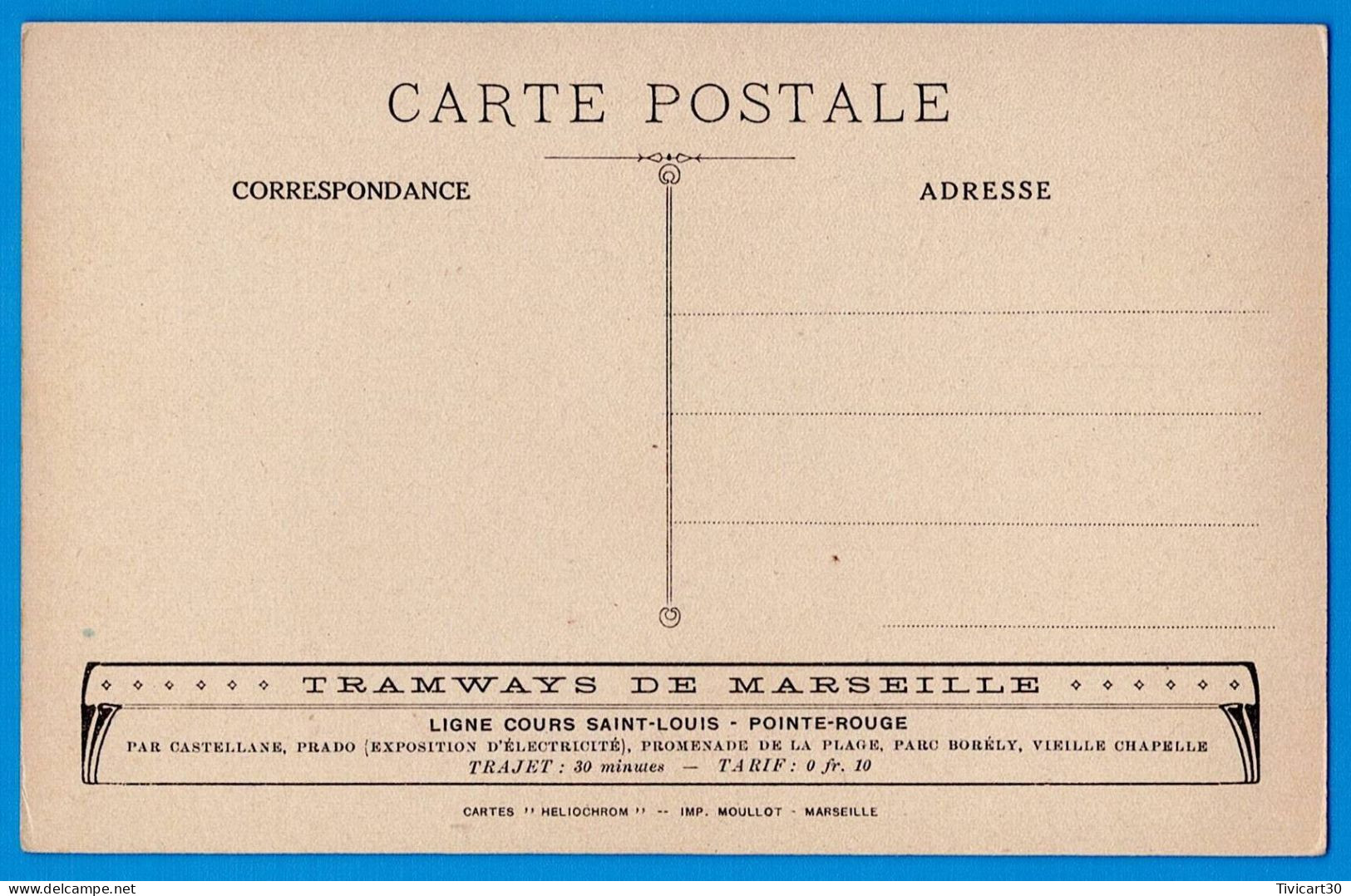 CPA BOUCHES-DU-RHONE (13) - TRAMWAYS DE MARSEILLE - LIGNE COURS SAINT-LOUIS - POINTE ROUGE - LA VIEILLE CHAPELLE - Non Classés