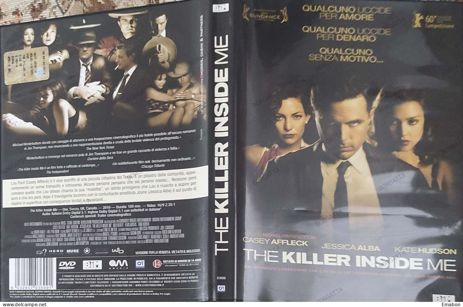 BORGATTA - NOIR - Dvd  " THE KILLER INSIDE ME  " CASEY AFFECK, JESSICA ALBA - PAL 2 - BIM 2011-  USATO In Buono Stato - Drame