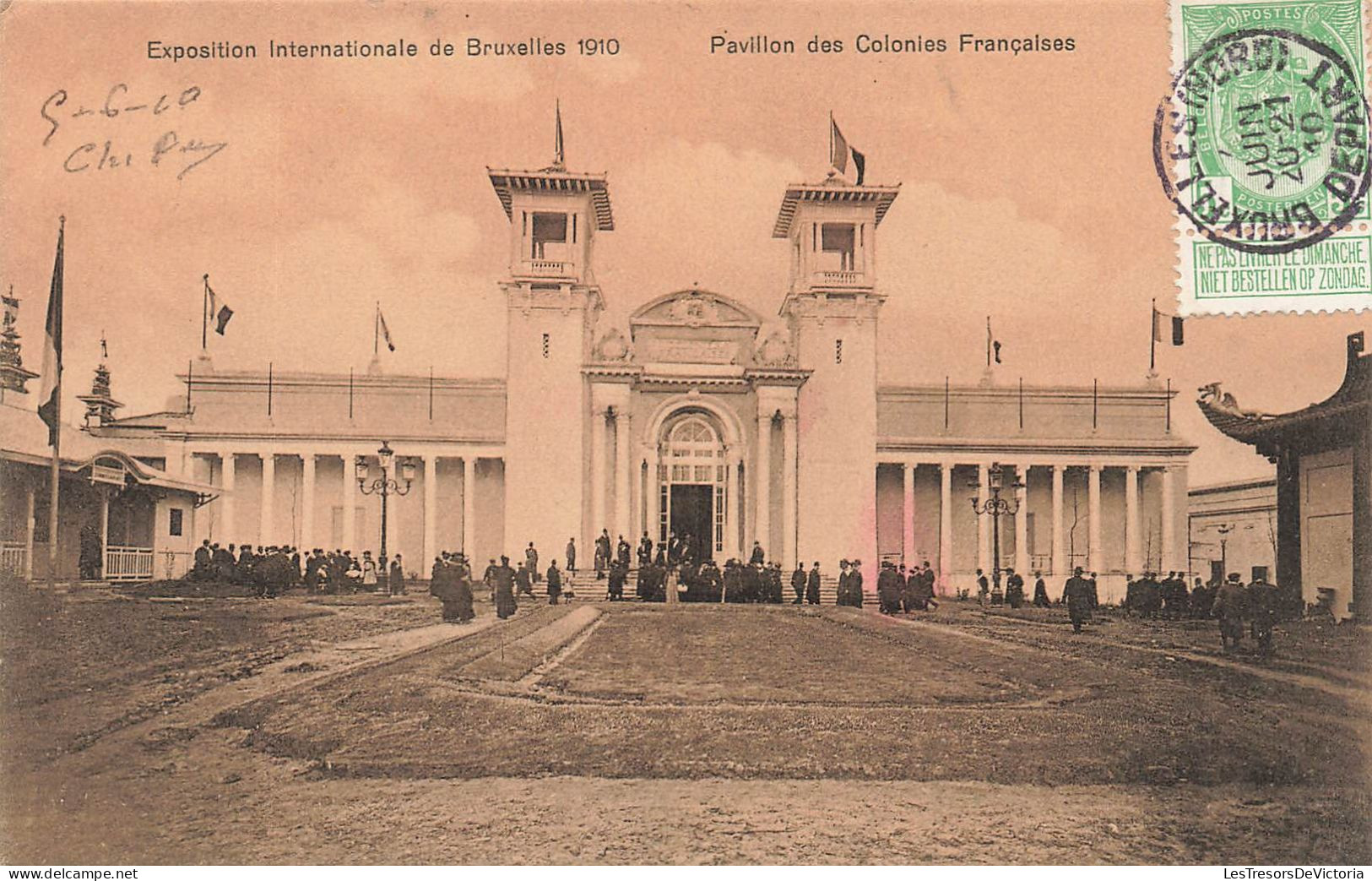 BELGIQUE - Exposition Internationale De Bruxelles 1910 - Pavillon Des Colonies Françaises - Carte Postale Ancienne - Expositions Universelles