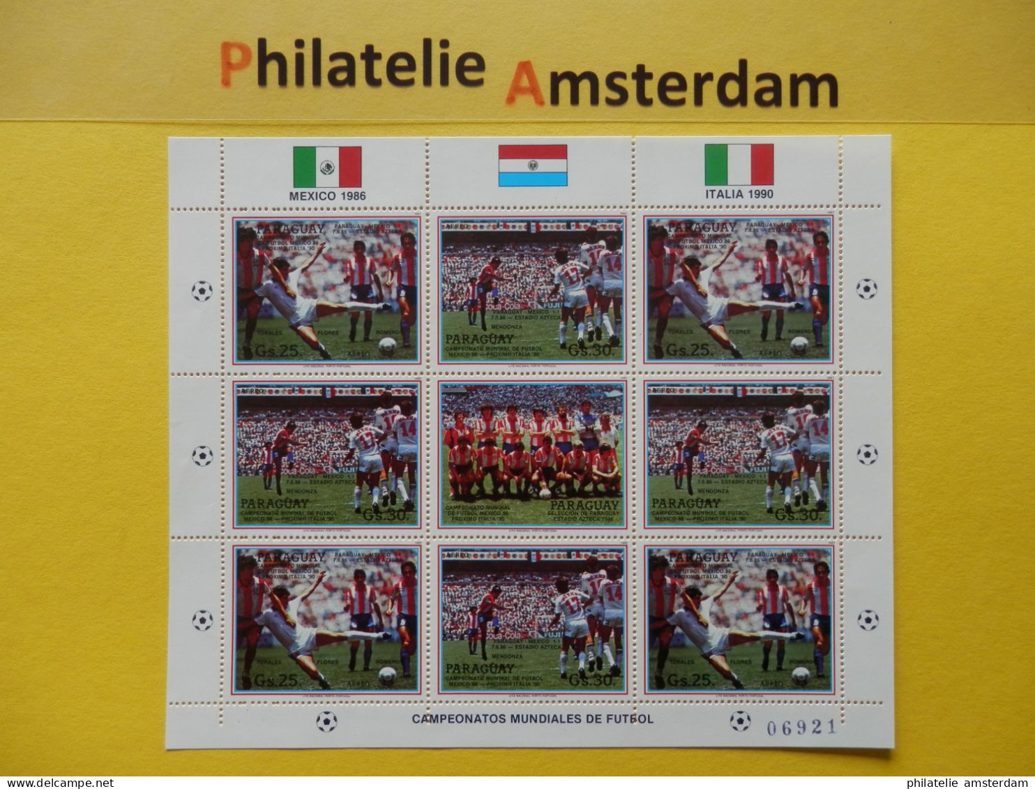 Paraguay 1987, WORLD CUP SPAIN 82 / FOOTBALL SOCCER VOETBAL FUSSBALL FUTBOL CALCIO: Mi 4061-62, ** -KB - 1986 – Mexico