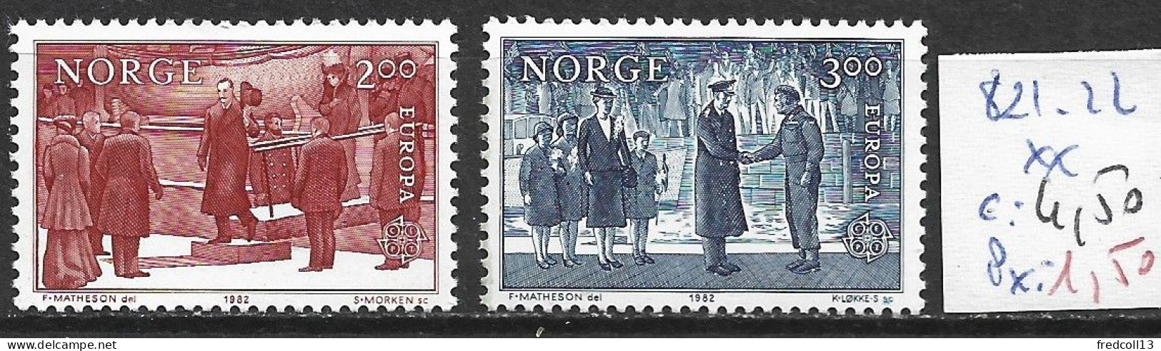 NORVEGE 821-22 ** Côte 4.50 € - Ungebraucht