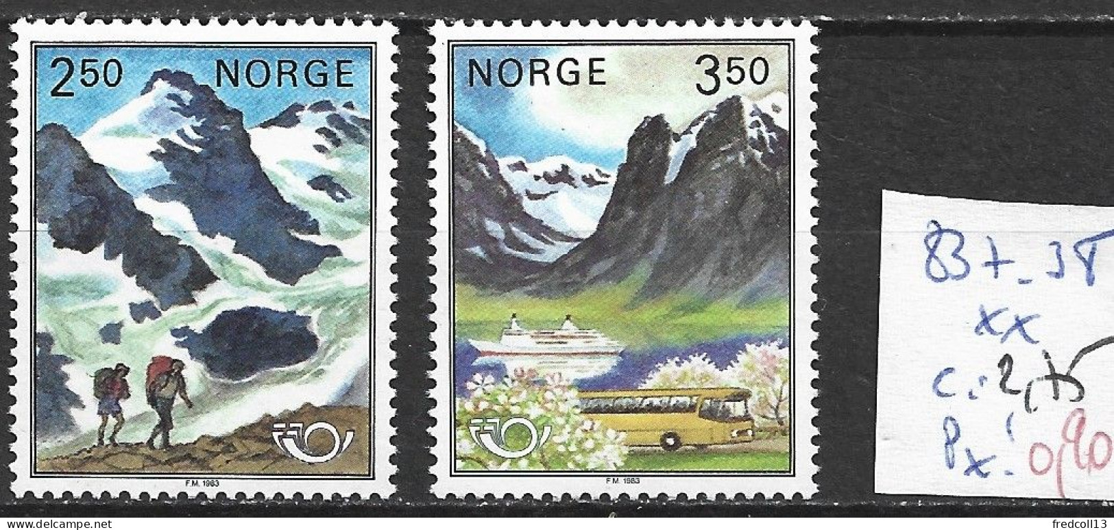 NORVEGE 837-38 ** Côte 2.75 € - Ungebraucht