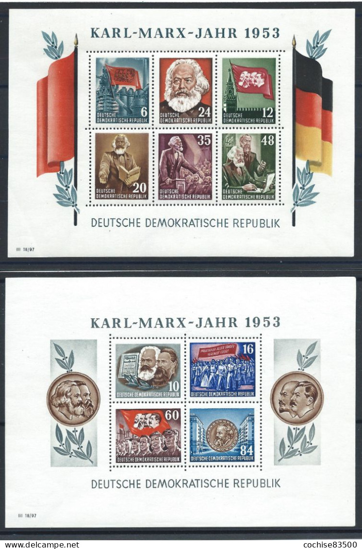 Allemagne RDA Bloc N°2/3** (MNH) 1953 - Karl Marx - 1950-1970