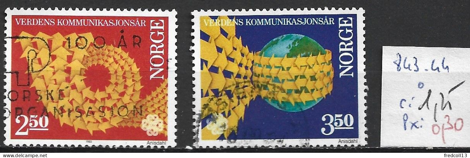 NORVEGE 843-44 Oblitérés Côte 1.25 € - Usados