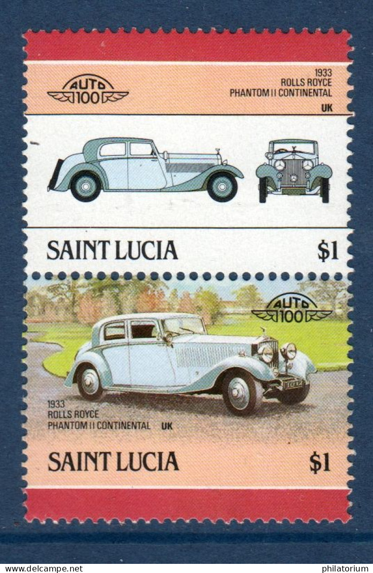 Saint Lucia Yv,  Mi 866, 967, SG 908, 909, Rolls Royce Phantom II Continental, 1933, UK, - St.Lucia (1979-...)
