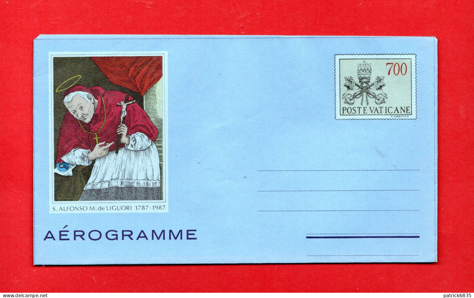 1987 ** VATICANO - Aerogramma. A. 25 - S.Alfonso Maria De Liguori . MNH** - Entiers Postaux