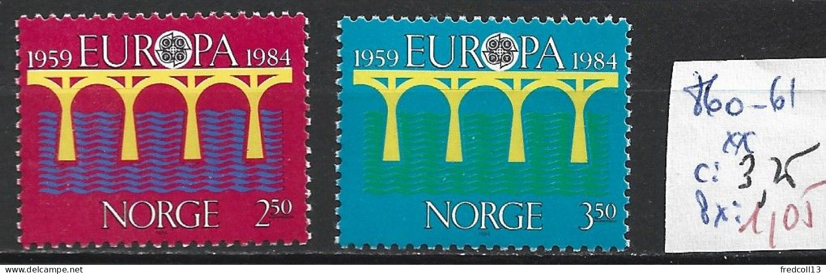 NORVEGE 860-61 ** Côte 3.25 € - Nuevos