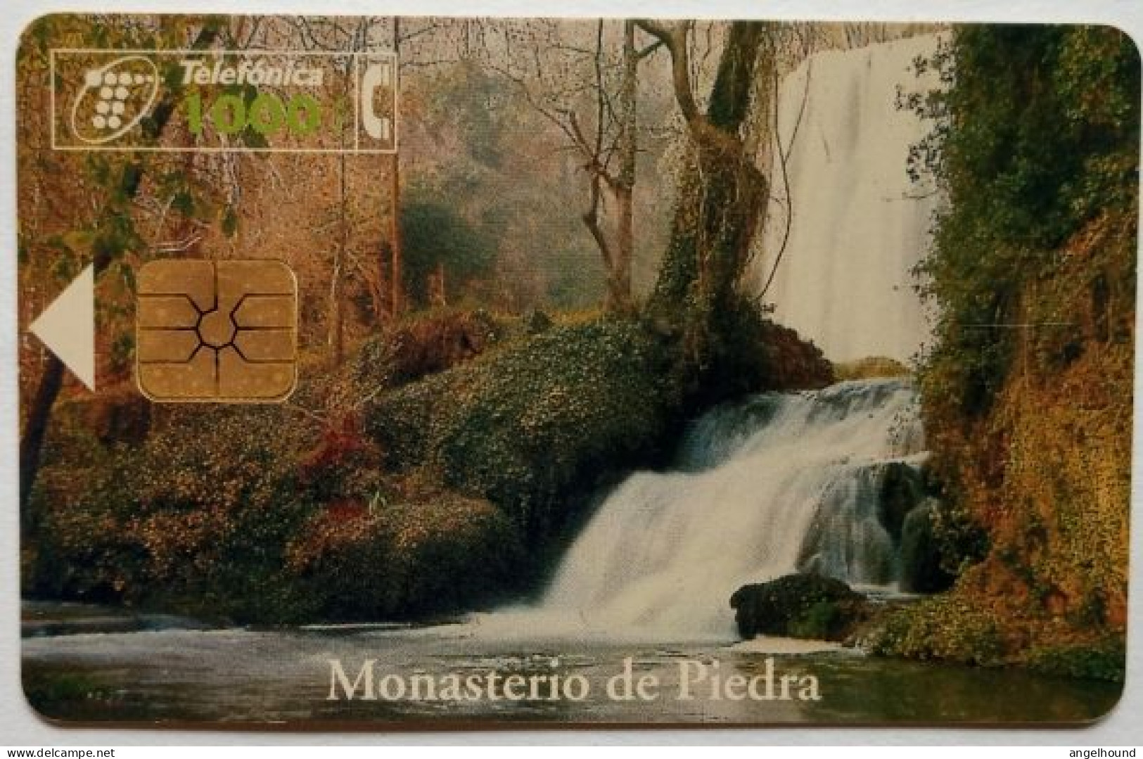 Spain 1000 Pta. Chip Card - Monasterio De Piedra  ( Cascada ) - Emisiones Básicas