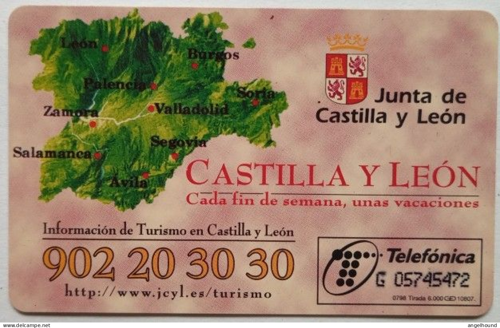 Spain 250 Pta. Chip Card -  Castilla Y Leon ( Lago ) - Emisiones Básicas