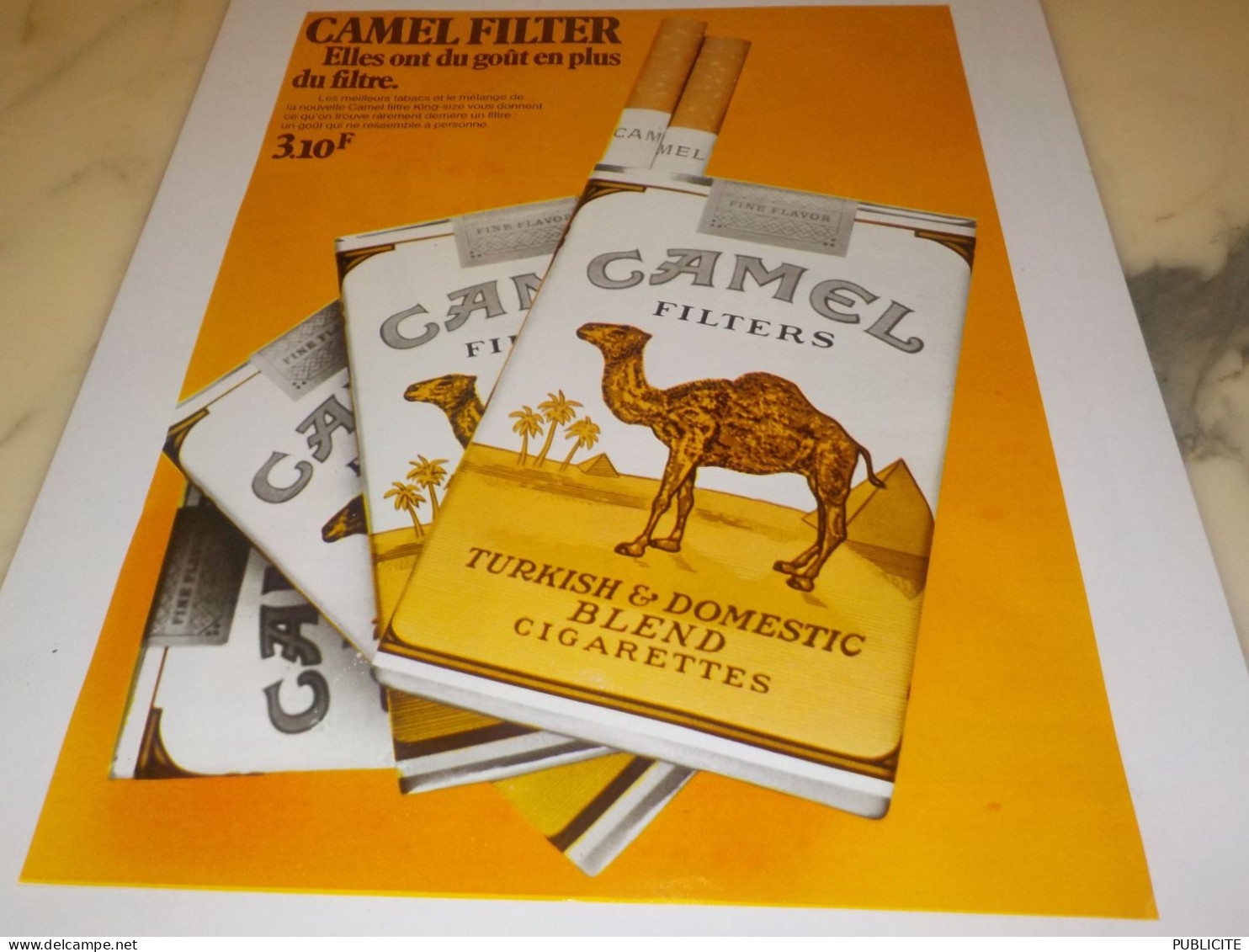 ANCIENNE PUBLICITE CIGARETTE CAMEL 1973 - Other & Unclassified