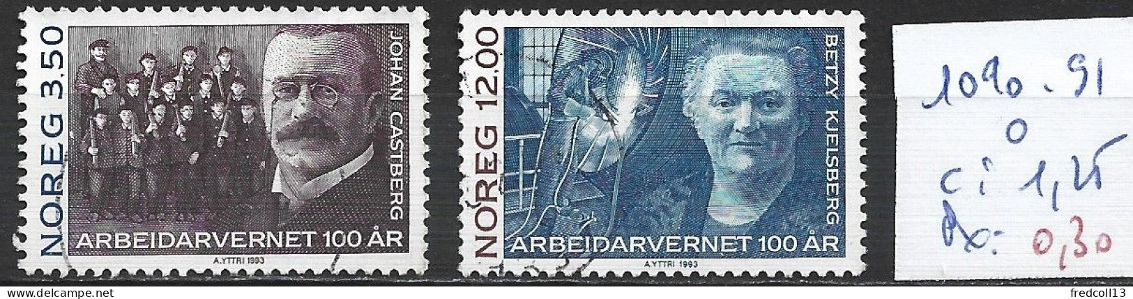 NORVEGE 1090-91 Oblitérés Côte 1.25 € - Oblitérés