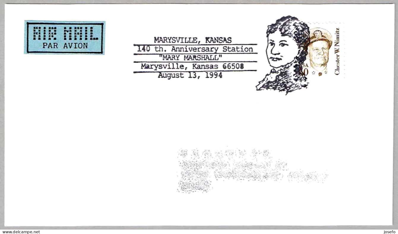 MARY MARSHALL - Esposa De FRANCIS J. MARHALL Fundador De MARYSVILLE. Marysville KS 1994 - Femmes Célèbres