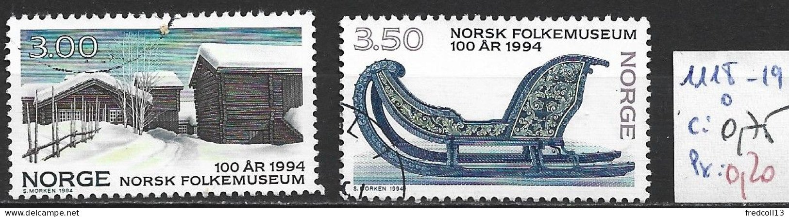 NORVEGE 1118-19 Oblitérés Côte 0.75 € - Used Stamps