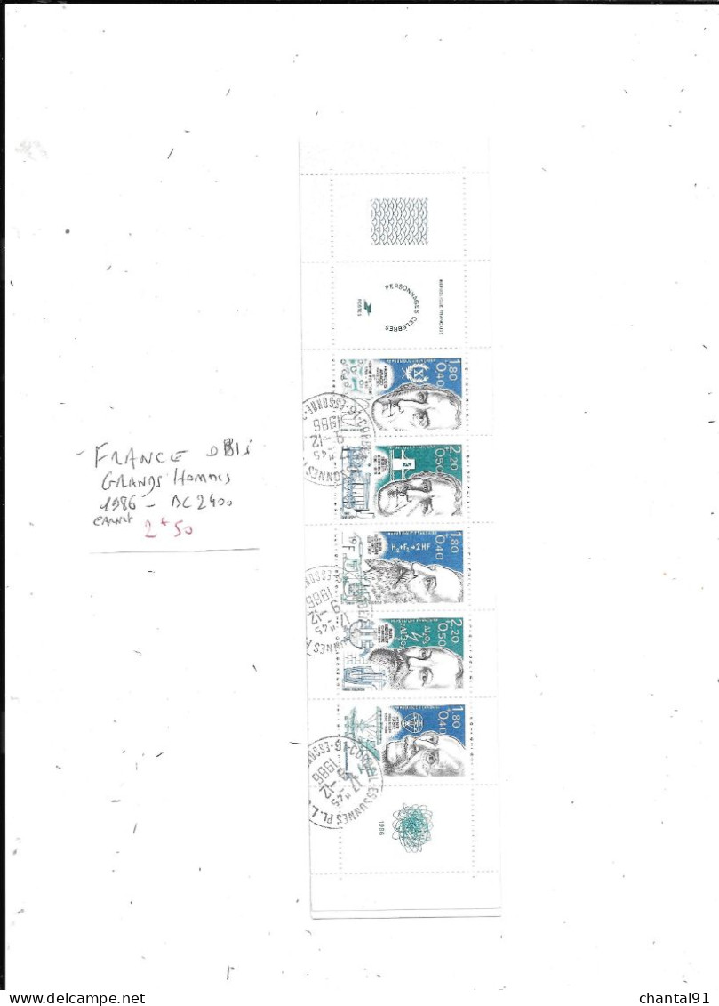 FRANCE N° BC 2400 OBL GRANDS HOMMES 1986 - Bekende Personen