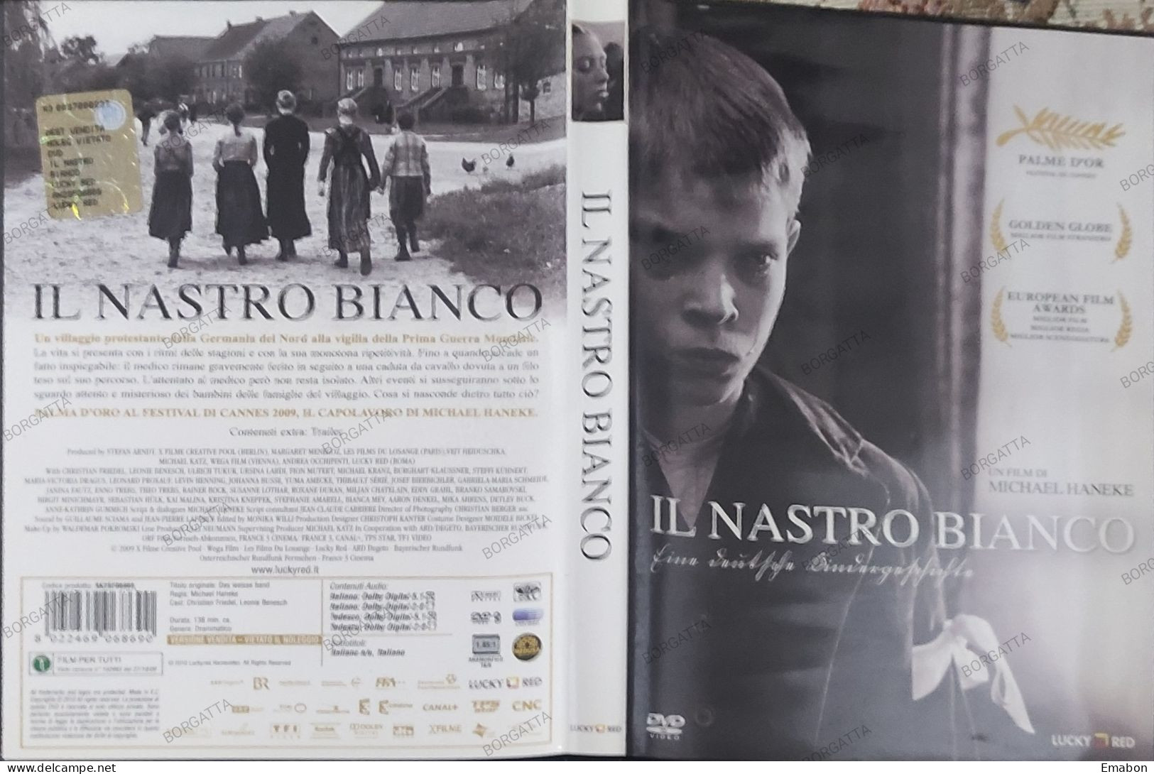 BORGATTA - DRAMMA- Dvd  " IL NASTRO BIANCO   " MICHAEL HANEKE - PAL 2 - LUCKY RED 2010 -  USATO In Buono Stato - Dramma