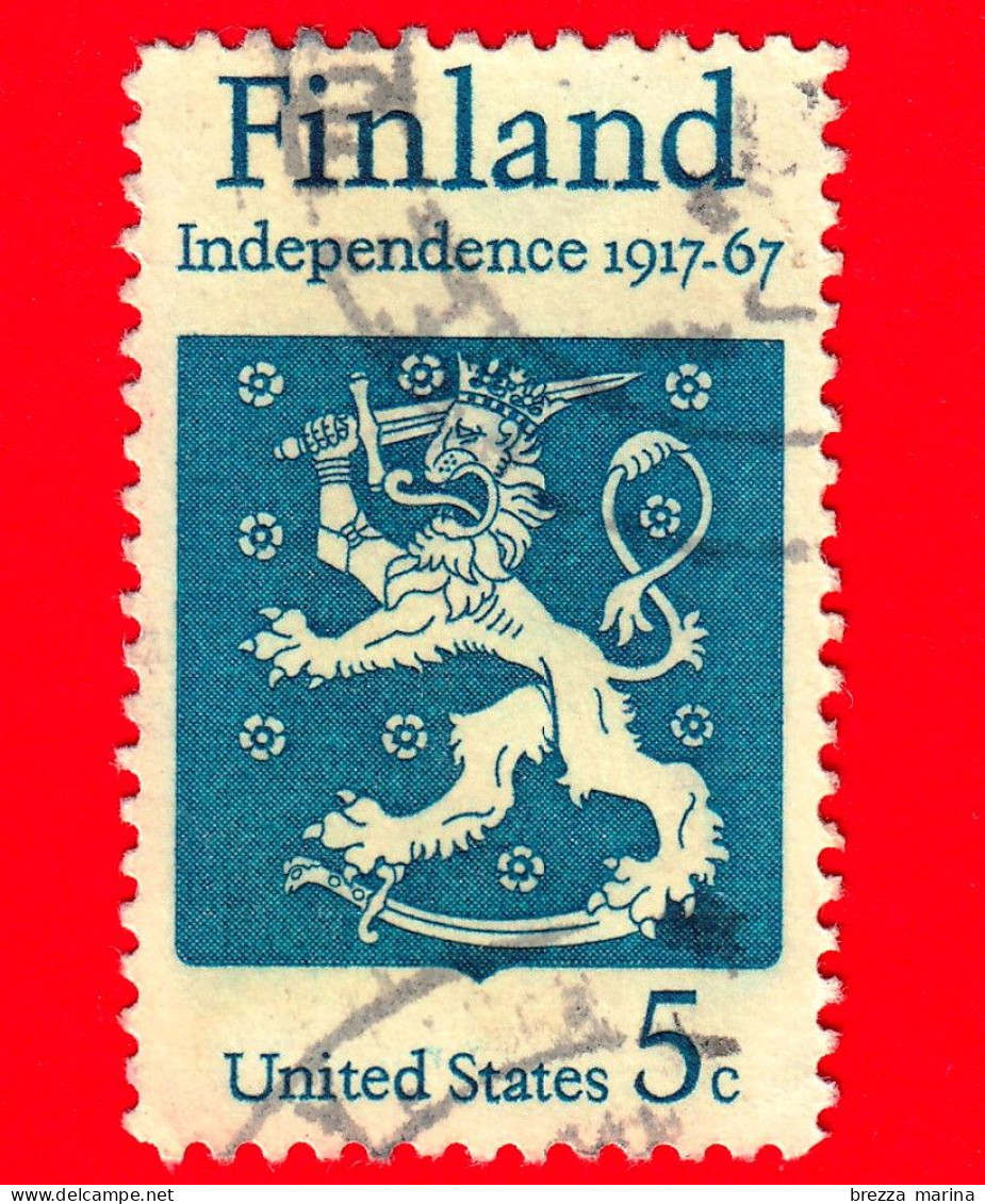 USA - STATI UNITI - Usato - 1967 - 50° Anniversario Indipendenza Finlandese - Stemmi Araldici - 5 - Oblitérés