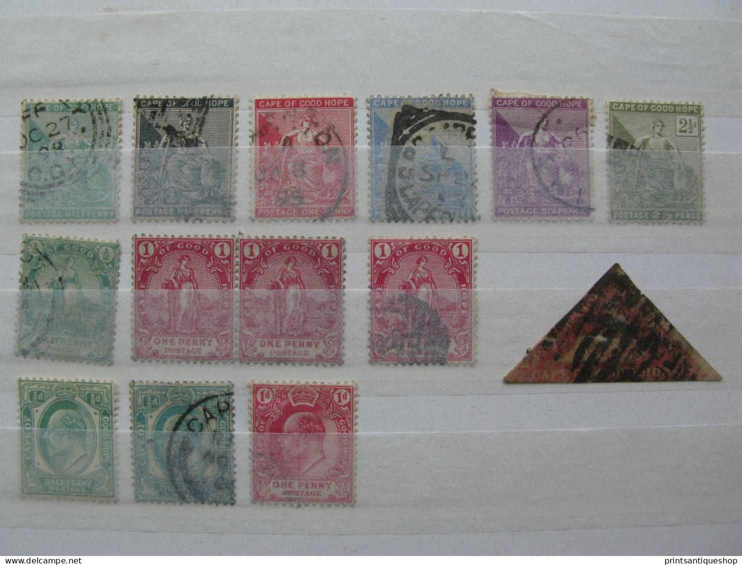 Lot 14 Stamps Cape Of Good Hope (CoGH)+ 1855-63 Triangular QUEEN VICTORIA Free Delivery - Cape Of Good Hope (1853-1904)