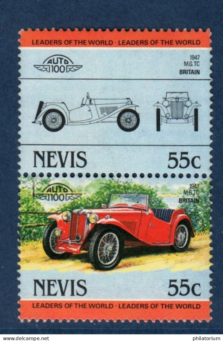 Nevis, YV 177, 178, Mi 158, 159, SG 175, 176, M.G. TC, 1947, - Anguilla (1968-...)