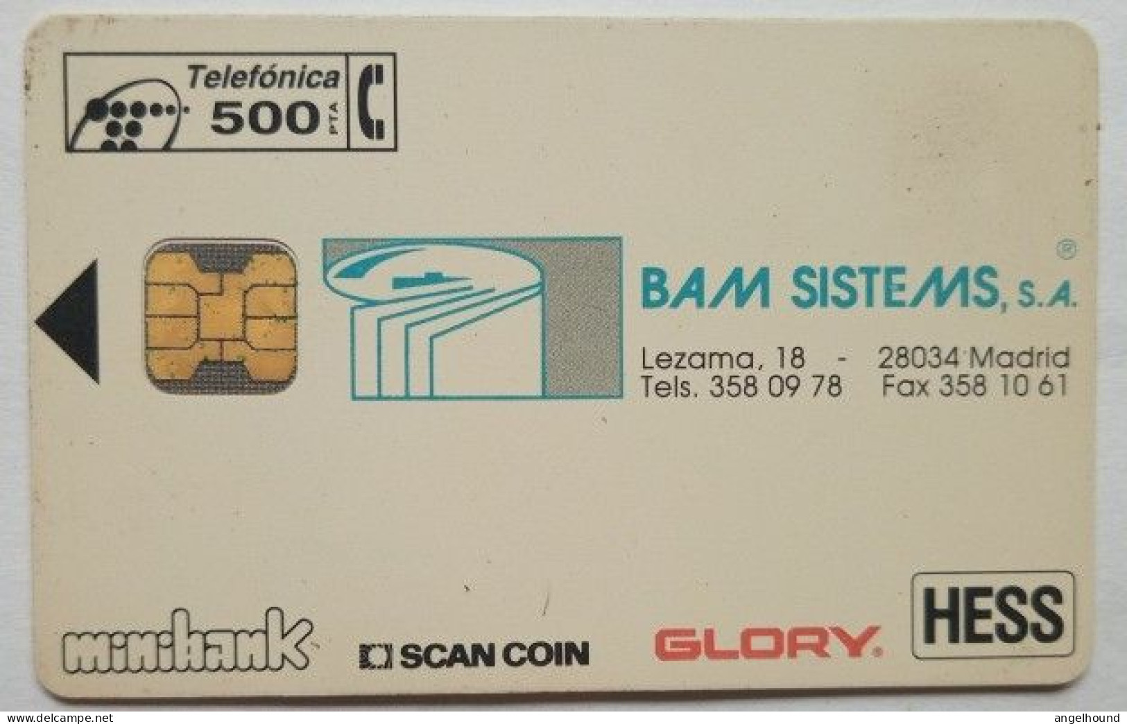 Spain 500 Pta. Chip Card - Bam Systems  ( 4000 Issued ) - Emissioni Di Base