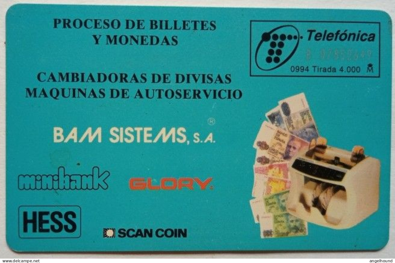 Spain 500 Pta. Chip Card - Bam Systems  ( 4000 Issued ) - Emissions Basiques