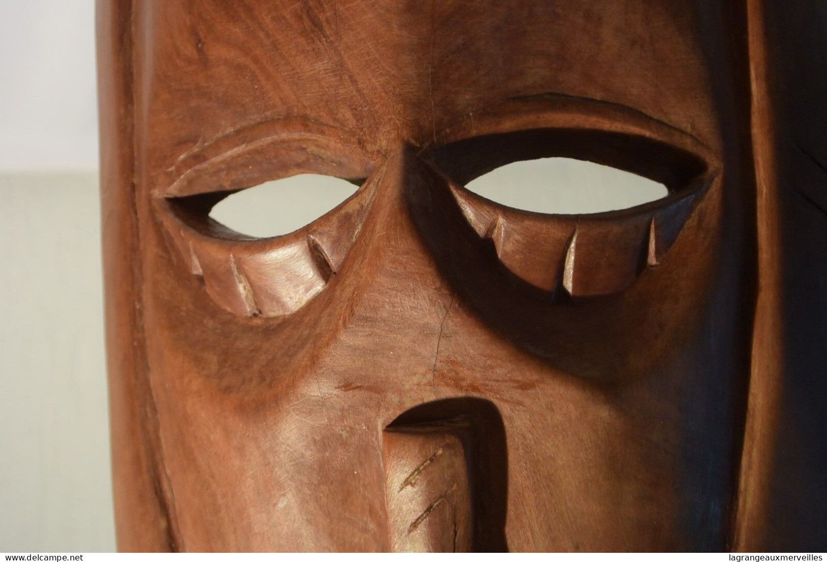 C58 Ancien Masque Africain En Bois Congo Tribal Ethnique - Afrikanische Kunst