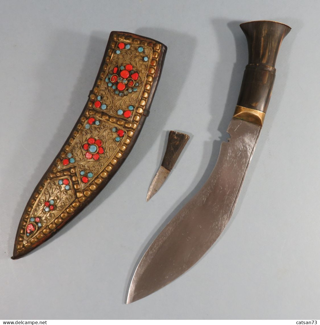 KUKRI GURKHA FOURREAU DECORE BELLE LAME COUTEAU KNIFE INDIA KHUKRI NEPAL
