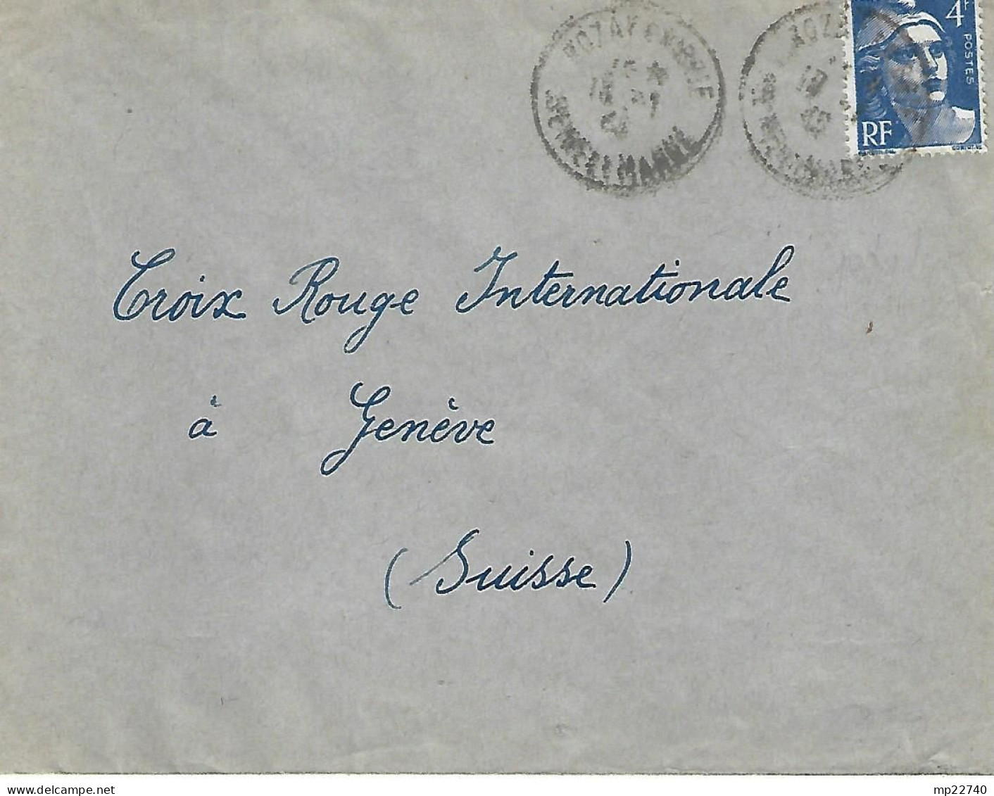 GANDON N° 717 SEUL SUR LETTRE POUR LA SUISSE 1946 AU TARIF - Postal Rates