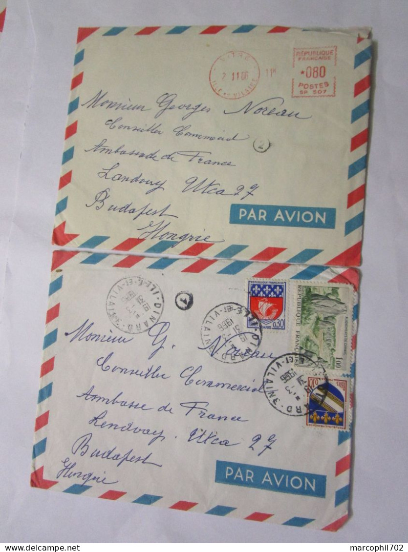 2 Lettre 1evsc 1 Avec Courrier De 1966 Pour La Hongrie Affranchies 80 Cts Et 1fr40 - Postal Rates