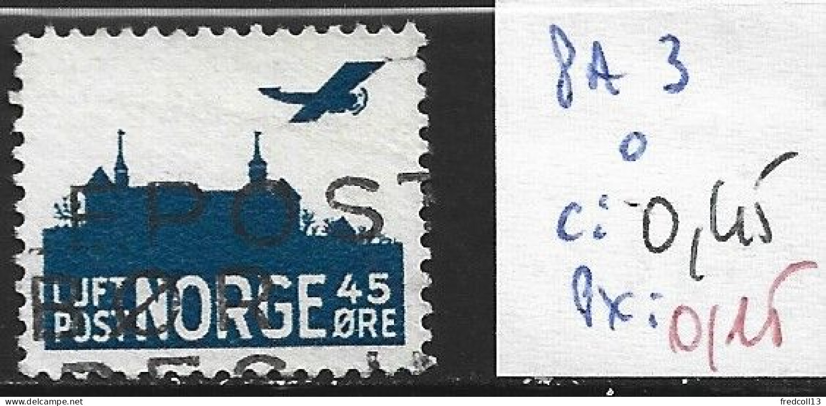 NORVEGE PA 3 Oblitéré Côte 0.45 € - Usados