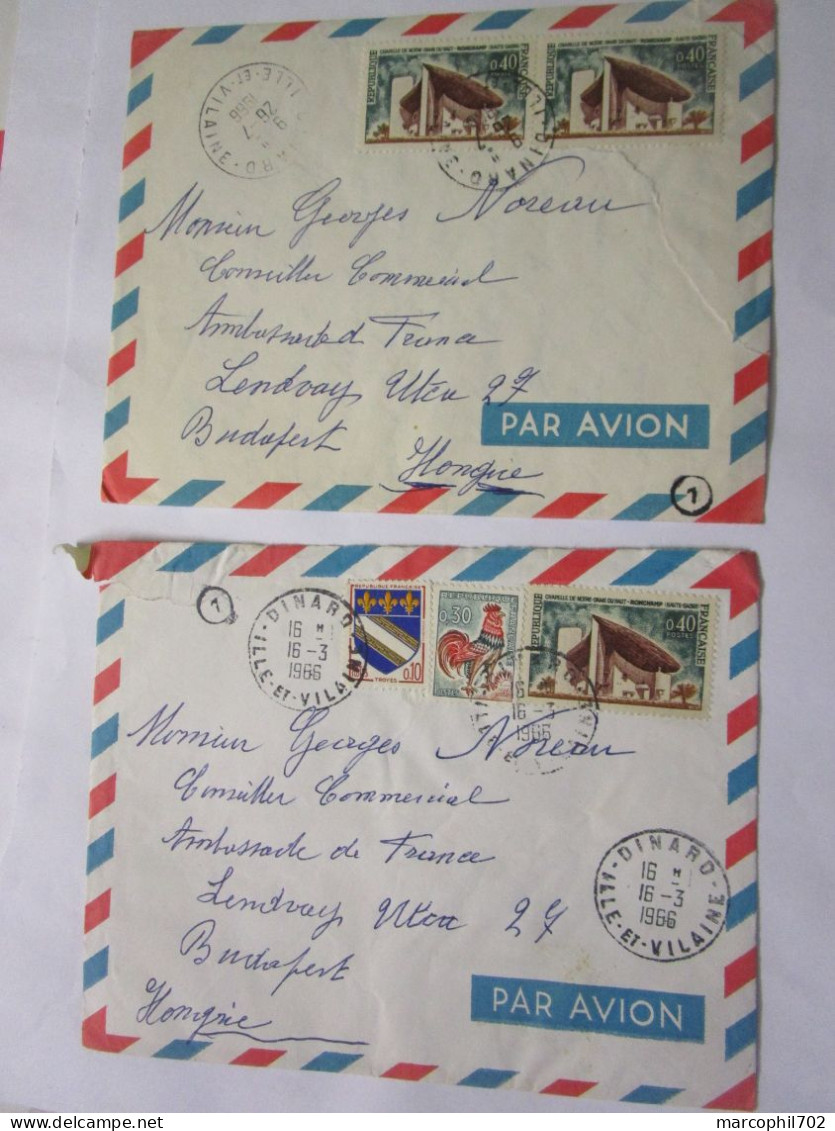 2 Lettre 1evsc 1 Avec Courrier De 1966 Pour La Hongrie Affranchies 80 Cts - Tariffe Postali