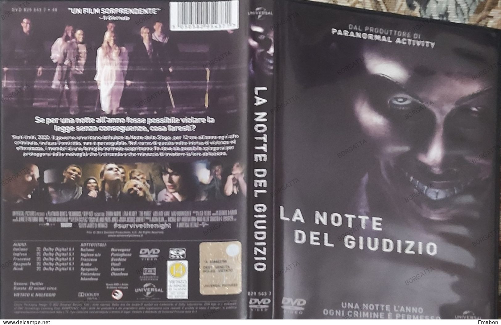 BORGATTA - DRAMMA - Dvd  " LA NOTTE DEL GIUDIZIO "ETHAN HAWKE,- PAL 2 - UNIVERSAL 2013-  USATO In Buono Stato - Drama